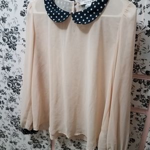 Forever 21 sheer peter pan collar blouse